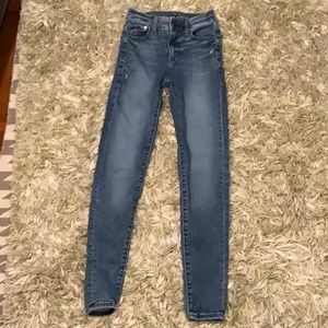 Dark blue, very little distressed